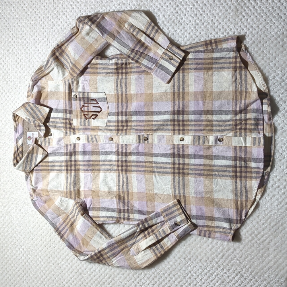 MarleyLilly Monogrammed Plaid Layering Tunic
